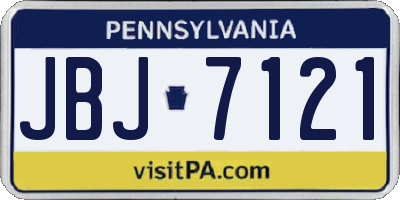 PA license plate JBJ7121