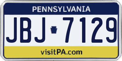 PA license plate JBJ7129