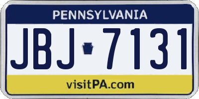 PA license plate JBJ7131