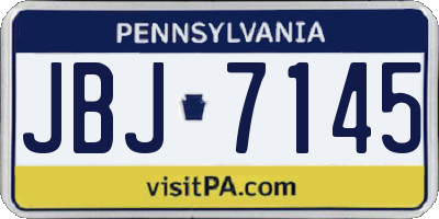 PA license plate JBJ7145