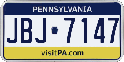 PA license plate JBJ7147
