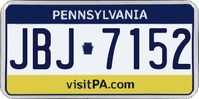 PA license plate JBJ7152