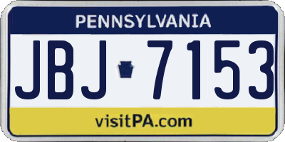 PA license plate JBJ7153
