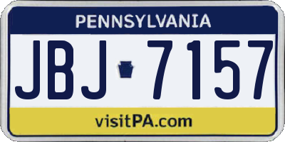 PA license plate JBJ7157