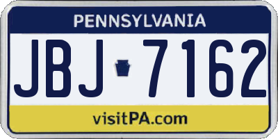 PA license plate JBJ7162