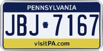 PA license plate JBJ7167