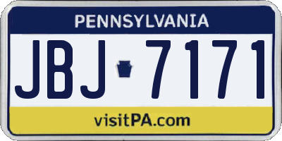 PA license plate JBJ7171