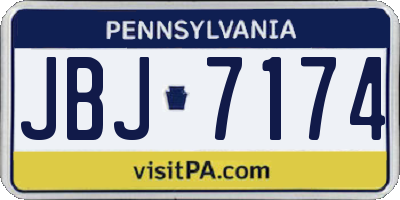 PA license plate JBJ7174
