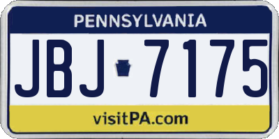 PA license plate JBJ7175