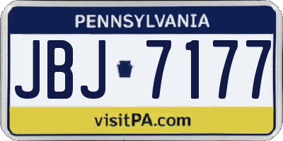 PA license plate JBJ7177