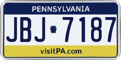 PA license plate JBJ7187