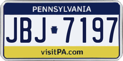 PA license plate JBJ7197