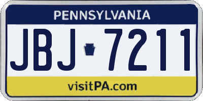 PA license plate JBJ7211