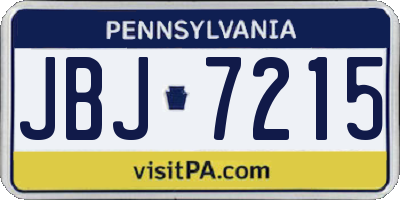 PA license plate JBJ7215