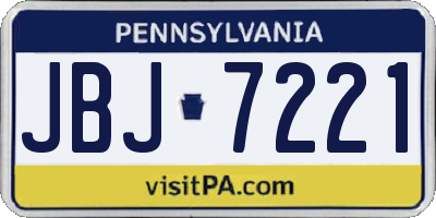 PA license plate JBJ7221