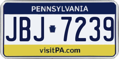 PA license plate JBJ7239