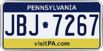 PA license plate JBJ7267
