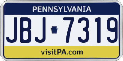 PA license plate JBJ7319