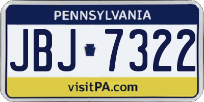 PA license plate JBJ7322