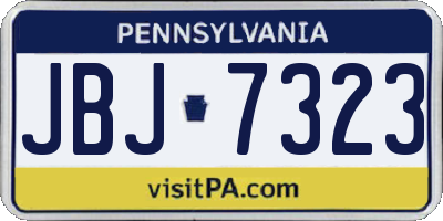 PA license plate JBJ7323