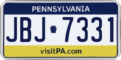 PA license plate JBJ7331