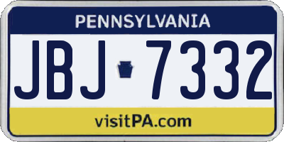 PA license plate JBJ7332