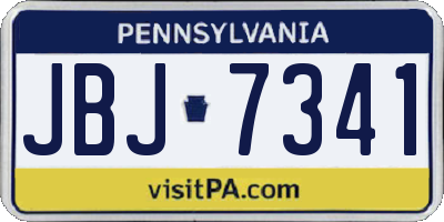 PA license plate JBJ7341