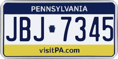 PA license plate JBJ7345