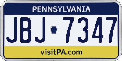 PA license plate JBJ7347