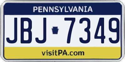 PA license plate JBJ7349
