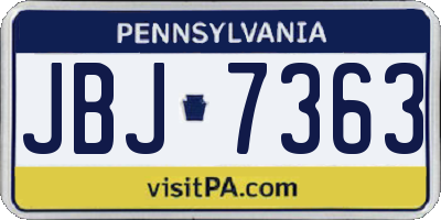 PA license plate JBJ7363