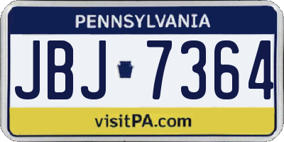 PA license plate JBJ7364