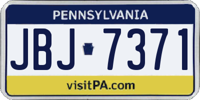 PA license plate JBJ7371