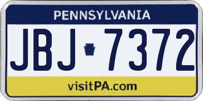 PA license plate JBJ7372