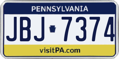 PA license plate JBJ7374