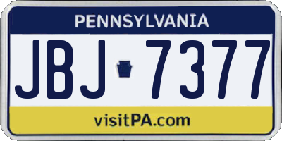 PA license plate JBJ7377