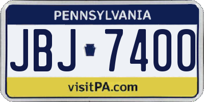 PA license plate JBJ7400