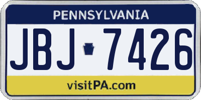 PA license plate JBJ7426