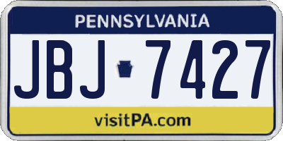 PA license plate JBJ7427