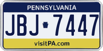 PA license plate JBJ7447