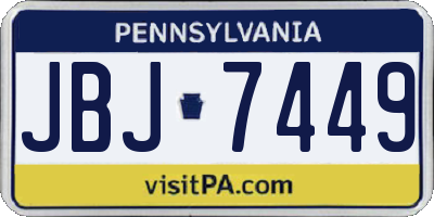 PA license plate JBJ7449