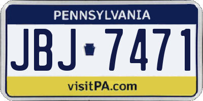 PA license plate JBJ7471