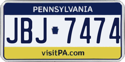 PA license plate JBJ7474