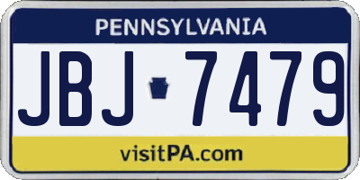 PA license plate JBJ7479