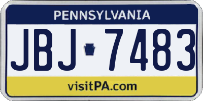 PA license plate JBJ7483