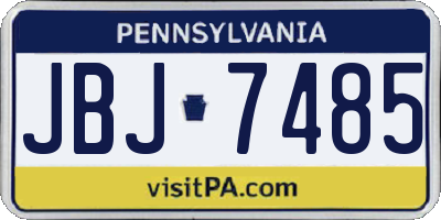 PA license plate JBJ7485