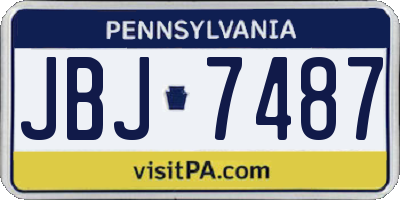 PA license plate JBJ7487