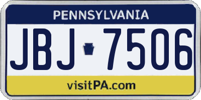 PA license plate JBJ7506