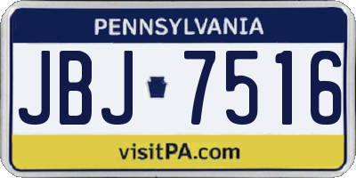 PA license plate JBJ7516