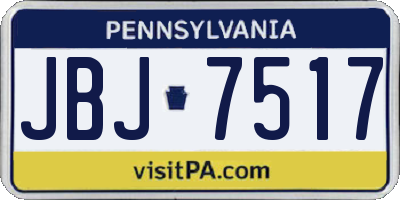 PA license plate JBJ7517